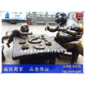 重庆文化吃火锅雕塑-一桌菜 吃饭雕塑