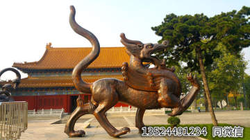 风水青龙白虎朱雀玄武铸铜动物雕塑