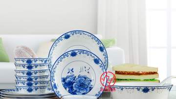 青花餐具定制陶瓷餐具定制