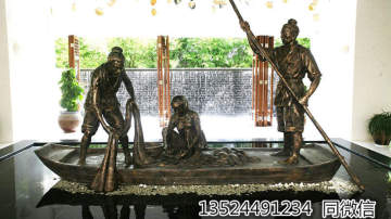 旅游景区渔船模型观光乌篷船雕塑