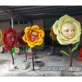 爱丽丝动画人面花朵雕塑爱丽丝主题摆件