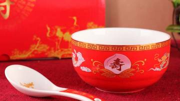 中国红陶瓷寿碗批发厂家