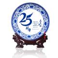 公司周年庆典礼品，陶瓷纪念盘加字定制