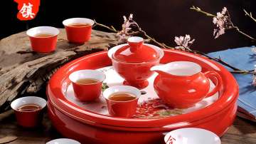 银行礼品茶具定制，节日礼品陶瓷茶具批发