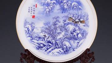 定制世园会纪念品陶瓷摆盘，家居装饰盘摆件
