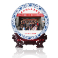 聚会留念品瓷盘订制厂家，同学聚会纪念盘印照片