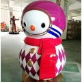 新乡节庆美陈玻璃钢雪人雕塑 卡通公仔雪人抽象雕塑