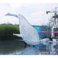 售楼处镂空鲸鱼雕塑 网编水景鲸鱼摆件