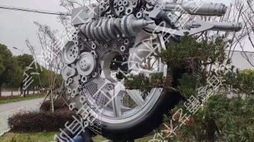 工业园区不锈钢标志性雕塑