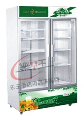 518L立式直冷冷藏展示柜 双门冷藏柜商用陈列冷柜带锁