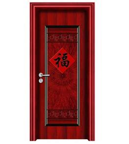 钢木室内门JY-905（红拼木）