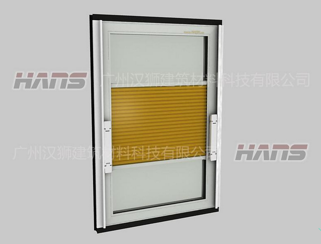 B23-2中空玻璃内置手动上下开蜂巢帘