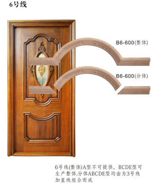 悦胜兴实木门异形压线-6号线