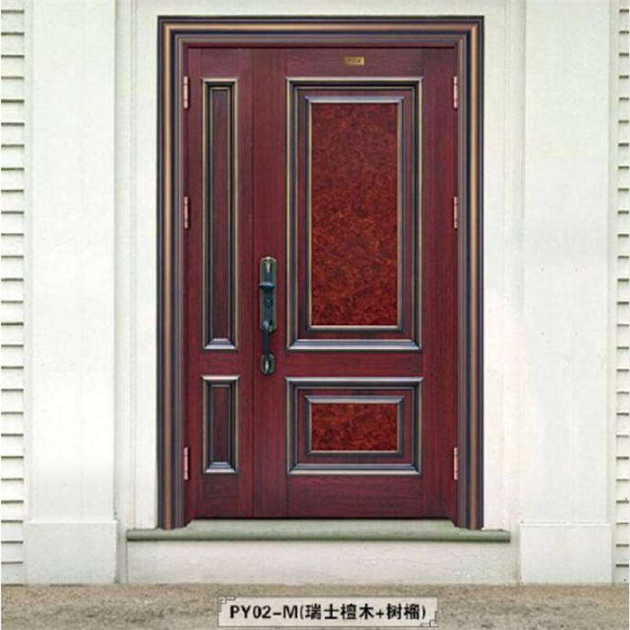 金六福木门-不锈钢钢闸-PY02-M(瑞士檀木+树榴).jpg