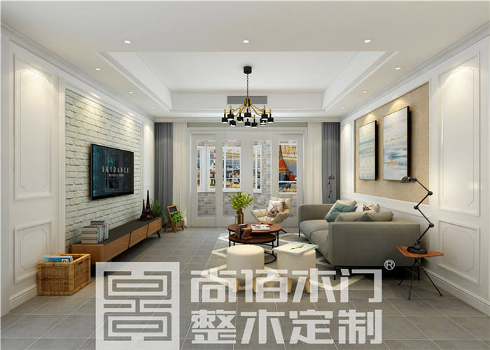 尚佰木门整木定制-香榭水都系列新品北欧简约客厅.jpg