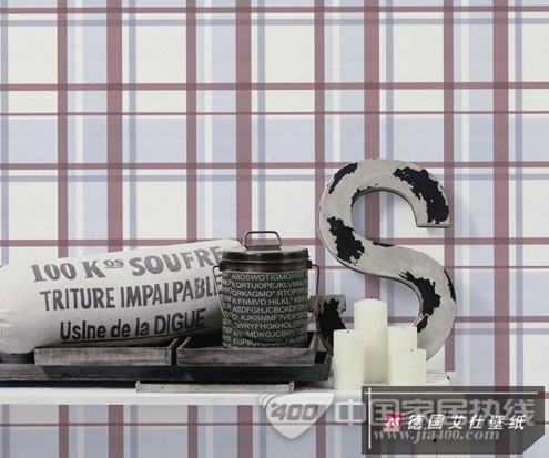 德国艾仕壁纸经典格纹铺陈潮流英伦风家居