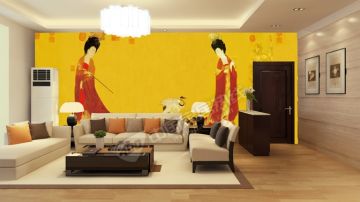 酒店配画、时尚壁画、大型壁画、现代壁画