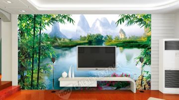 壁画、大型壁画、电视背景画