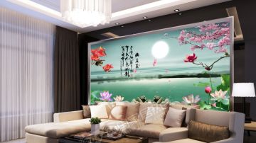 现代壁画、沙发背景画、壁纸、壁画、大型壁画、电视背景画