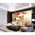  沙发背景画、大型壁画、卧室背景画、现代壁画、壁画