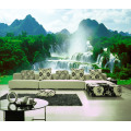 3D沙发背景山水无缝油画壁画客厅背景电视3d立体大型壁画卧室壁纸