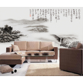 中式水墨画无缝油画壁画客厅背景电视3d立体大型壁画卧室壁纸
