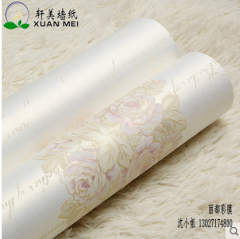 湖北无纺布墙纸厂家无纺墙纸环保温馨欧式田园大花婚房卧室客厅背景墙装饰膜