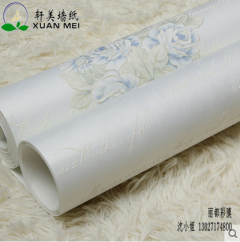 湖北无纺布墙纸厂家无纺墙纸环保温馨欧式田园大花婚房卧室客厅背景墙装饰膜