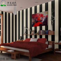 无纺布墙纸厂家供应2015新款轩美PVC墙纸壁纸 个性简约现代竖条纹环保防水客厅酒店背景墙装饰膜