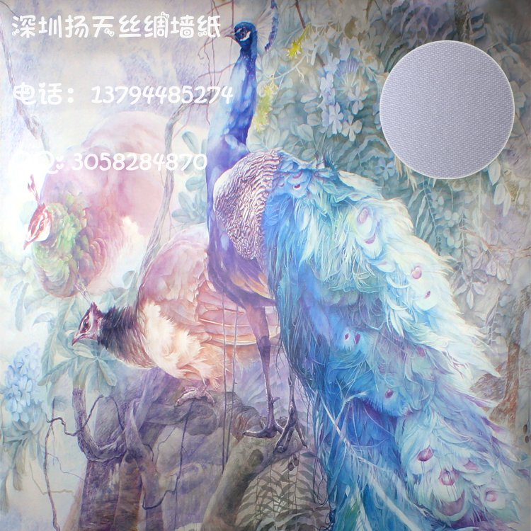 供应丝绢 个性化弱溶剂墙纸仿真丝绸系列 厂家供应数码写真材料 宾馆酒店样板房高端墙纸壁画基材