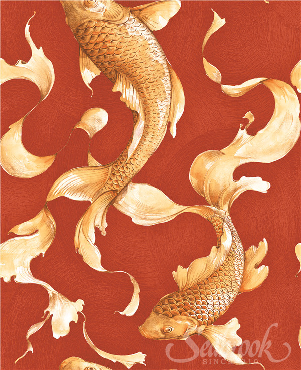 seabrook锡布鲁克墙纸中式精髓 锦鲤