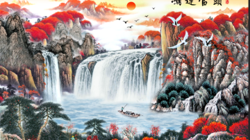 新中式沙发电视背景墙墙纸客厅墙布现代写意抽象壁画山水墨画壁纸