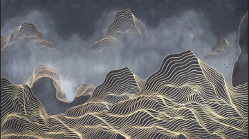 新中式沙发电视背景墙墙纸客厅墙布现代写意抽象壁画山水墨画壁纸