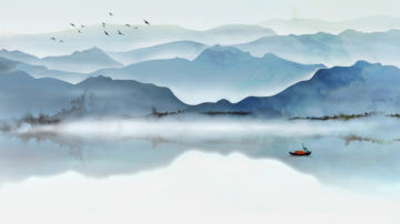 新中式客厅装饰画水墨招财大气山水挂画办公室风水靠山风景壁画