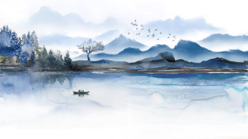 新中式客厅装饰画水墨招财大气山水挂画办公室风水靠山风景壁画