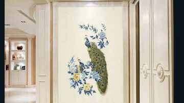 织女星独绣出品玄关孔雀
