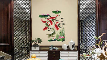 鑫丽阁墙布-多色苏绣独花背景系列图片