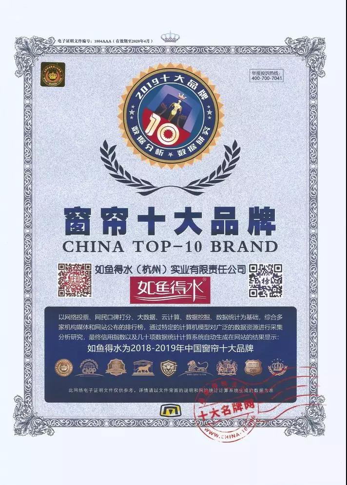 世界墙纸墙布大会，如鱼得水荣获《2019年度最具影响力品牌奖》