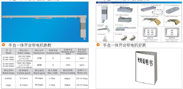 手自一体开合帘电机产品介绍