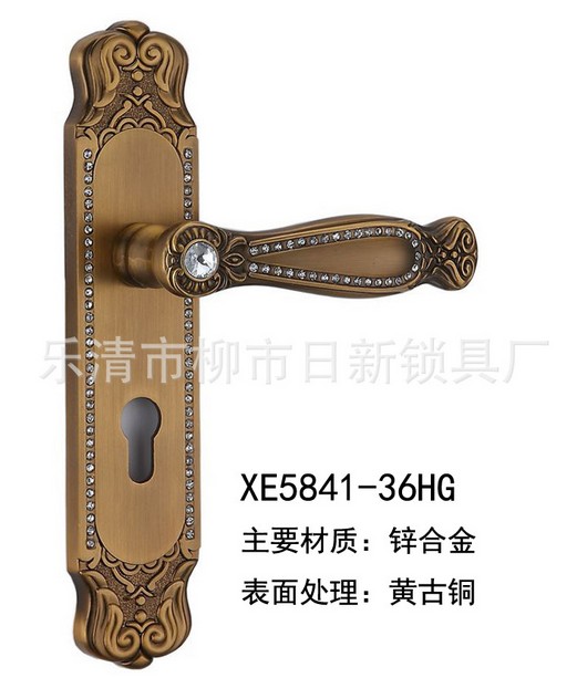  镶钻高档锌合金门锁