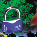 梅花锁业产品推荐-传统系列-菱形包胶弹子铁锁LB03