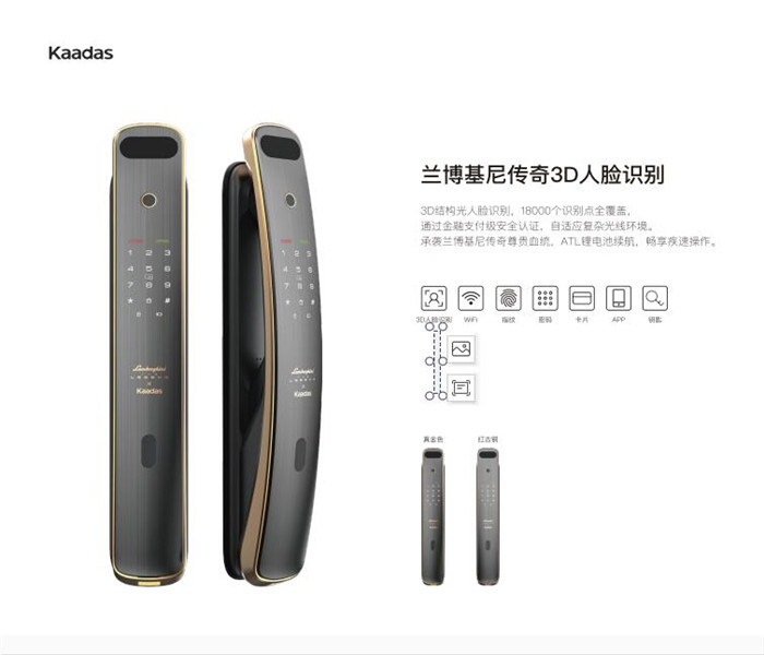 推拉系列智能锁-兰博基尼传奇3D人脸识别