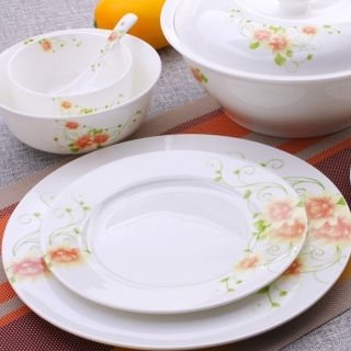 福泰陶瓷产品推-餐具釉上彩系列-粉色藤蔓