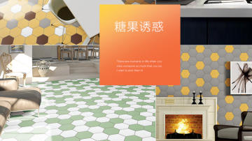 230x200彩色六角砖 仿古砖 耐磨砖 内墙砖 地砖