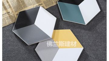 230x200三色六角砖 耐磨砖 仿古砖 阳台砖 地砖