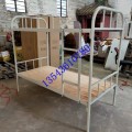 广东公寓床单双层铁床定制圆管喷塑双层铁架床工地角铁床厂家