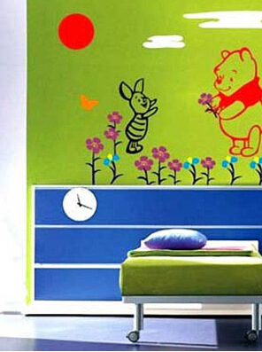 儿童房手绘背景墙效果图