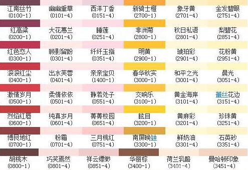 华润漆色卡对照表