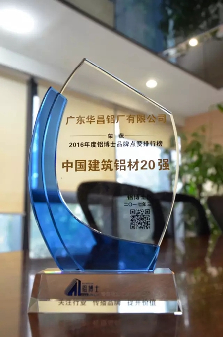 华昌铝业获“中国工业铝材20强”和“中国建筑铝材20强”双荣誉 华昌铝业获“中国工业铝材20强”和“中国建筑铝材20强”双荣誉