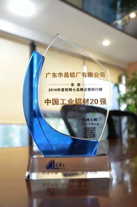 华昌铝业获“中国工业铝材20强”和“中国建筑铝材20强”双荣誉 华昌铝业获“中国工业铝材20强”和“中国建筑铝材20强”双荣誉
